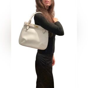 Gucci white Kelly Satchel Structured Elegance